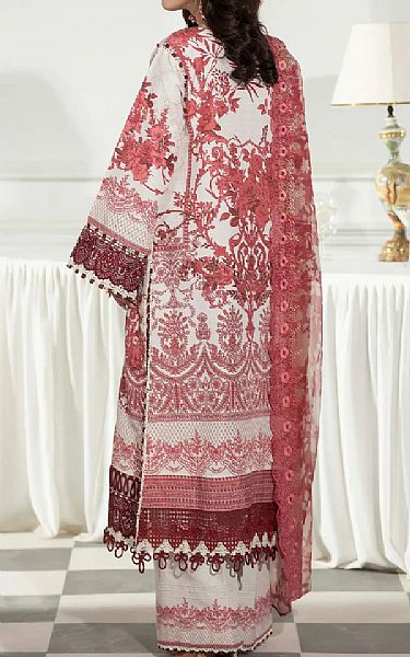 Adans Libas Off White/Light Coral Slub Suit | Pakistani Winter Dresses in USA- Image 2