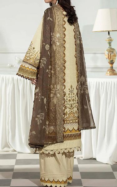 Adans Libas Ivory Slub Suit | Pakistani Winter Dresses in USA- Image 2