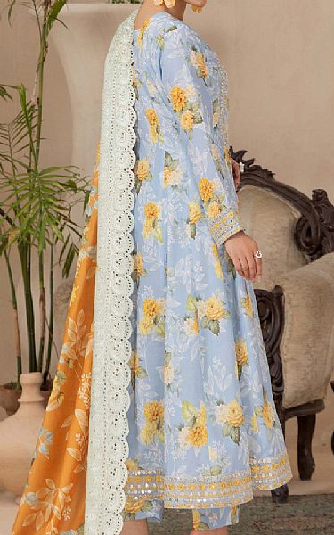 Adans Libas Cloudy Blue Satin Lawn Suit | Pakistani Lawn Dress in USA- Image 2