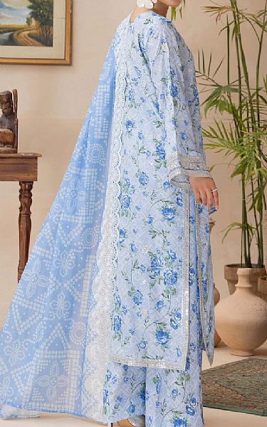 Adans Libas Light Blue Satin Lawn Suit | Pakistani Lawn Dress in USA- Image 2