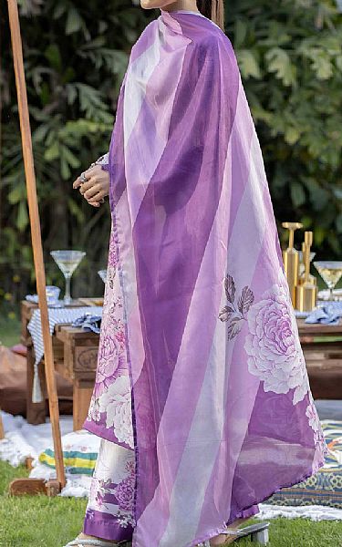 Adans Libas Lilac Silk Suit | Pakistani Embroidered Chiffon Dresses USA- Image 2