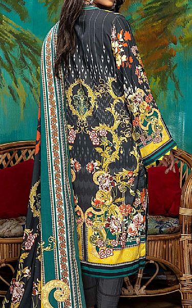 Adans Libas Yellow/Black Linen Suit | Pakistani Dresses in USA- Image 2