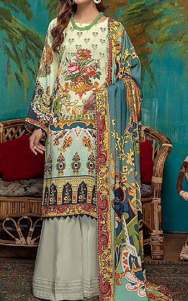 Adans Libas Light Green Linen Suit | Pakistani Dresses in USA- Image 1