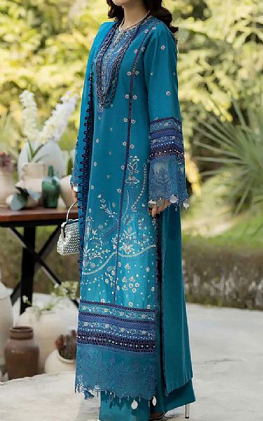 Adans Libas Teal Blue Lawn Suit | Pakistani Lawn Dress in USA- Image 2