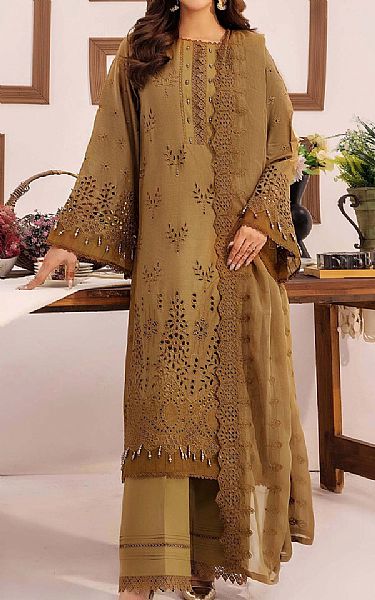 Adans Libas Dark Sand Lawn Suit | Pakistani Lawn Dress in USA- Image 1