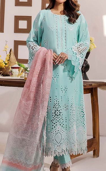 Adans Libas Pale Aqua Lawn Suit | Pakistani Lawn Dress in USA- Image 1