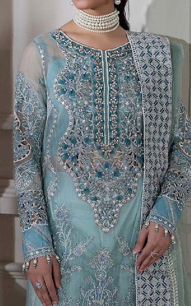 Adans Libas Summer Green Chiffon Suit | Pakistani Embroidered Chiffon Dresses USA- Image 3