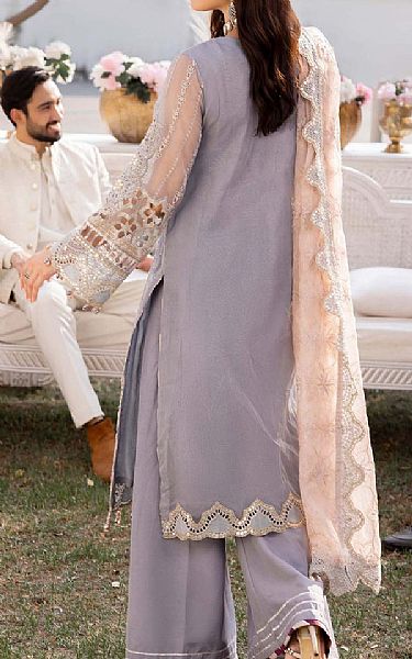 Adans Libas Dusty Lavender Organza Suit | Pakistani Embroidered Chiffon Dresses USA- Image 2