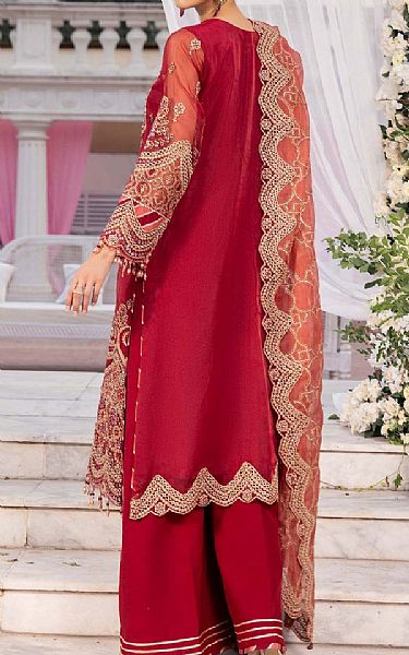 Adans Libas Cardinal Organza Suit | Pakistani Embroidered Chiffon Dresses USA- Image 2