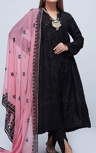 Afifa Iftikhar Black Cotton Suit | Pakistani Pret Wear Clothing by Afifa Iftikhar- Image 1