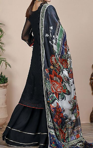 Afifa Iftikhar Black Chiffon Suit | Pakistani Dresses in USA- Image 2
