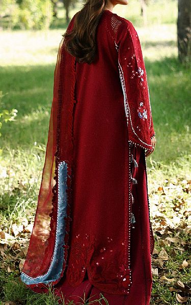 Afrozeh Maroon Lawn Suit | Pakistani Lawn Dress in USA- Image 2