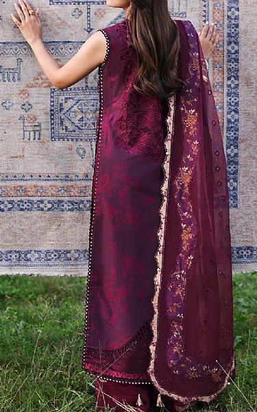 Afrozeh Plum Lawn Suit | Pakistani Lawn Dress in USA- Image 2