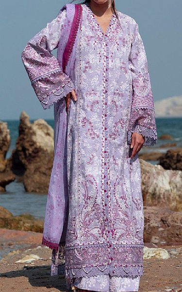 Afrozeh Lavender Lawn Suit | Pakistani Lawn Dress in USA- Image 1