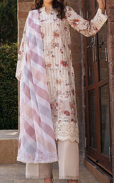 Afrozeh Ivory Lawn Suit | Pakistani Lawn Dress in USA- Image 1