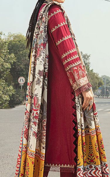 Afrozeh Magenta Linen Suit | Pakistani Dresses in USA- Image 2