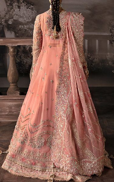 Afrozeh Tea Pink Organza Suit | Pakistani Embroidered Chiffon Dresses- Image 2