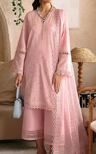 Afrozeh Baby Pink Lawn Suit | Pakistani Lawn Suits- Image 1