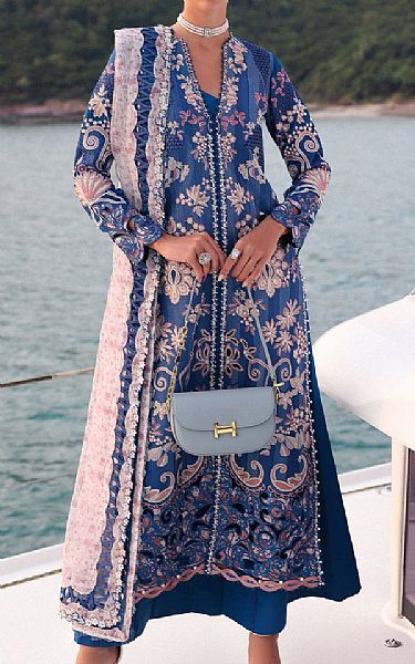 Afrozeh Blue Lawn Suit | Pakistani Lawn Dress in USA- Image 1