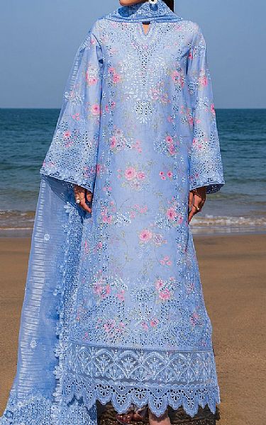 Afrozeh Carolina Blue Lawn Suit | Pakistani Lawn Dress in USA- Image 1