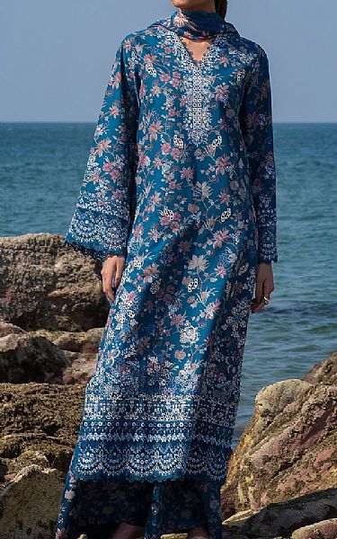 Afrozeh Venice Blue Lawn Suit | Pakistani Lawn Dress in USA- Image 1