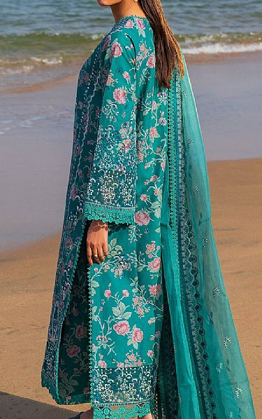 Afrozeh Teal Lawn Suit | Pakistani Lawn Dress in USA- Image 2