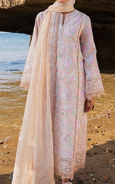 Afrozeh Ivory/Pink Lawn Suit | Pakistani Lawn Dress in USA- Image 1