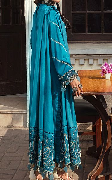 Turquoise Linen Suit | Afrozeh Pakistani Winter Dresses