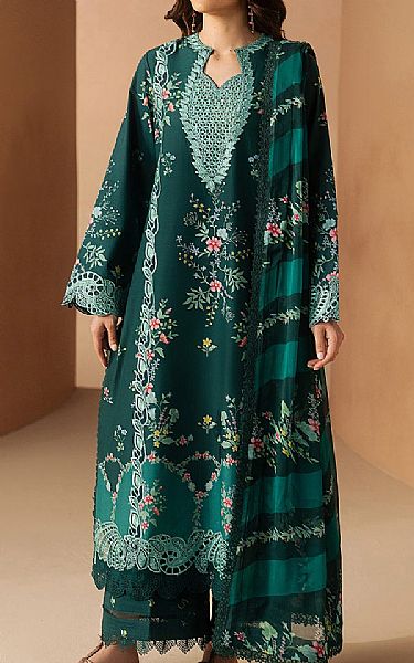 Afrozeh Teal Lawn Suit | Pakistani Lawn Dress in USA- Image 1