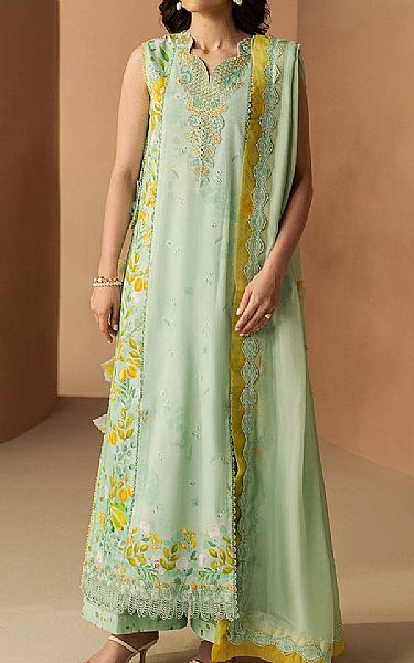 Afrozeh Mint Green Lawn Suit | Pakistani Lawn Dress in USA- Image 1