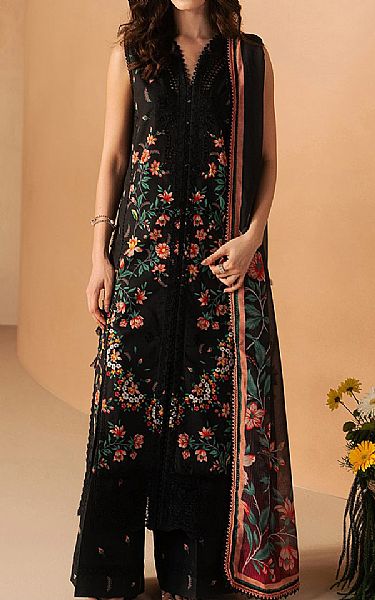 Afrozeh Black Lawn Suit | Pakistani Lawn Dress in USA- Image 1