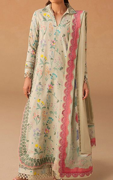 Afrozeh Ivory Lawn Suit | Pakistani Lawn Dress in USA- Image 1
