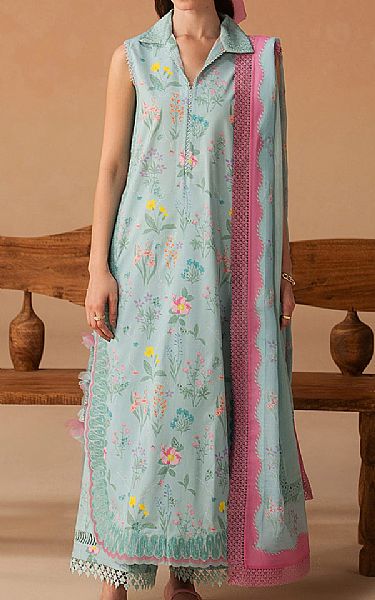 Afrozeh Light Blue Lawn Suit | Pakistani Lawn Dress in USA- Image 1