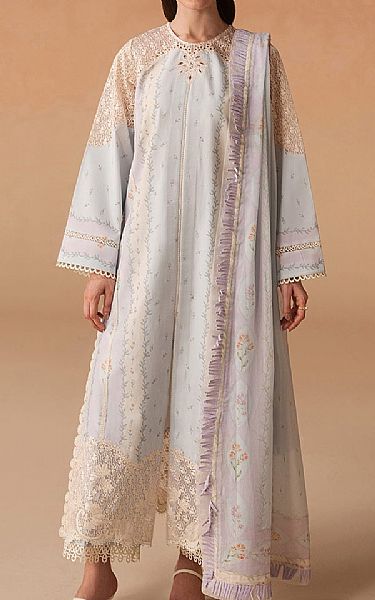 Afrozeh Pale Blue Lawn Suit | Pakistani Lawn Dress in USA- Image 1