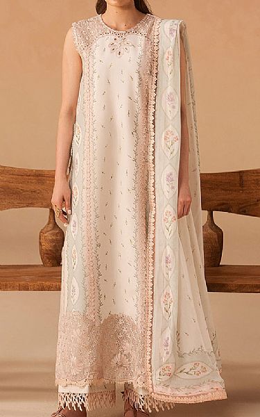 Afrozeh Ivory Lawn Suit | Pakistani Lawn Dress in USA- Image 1