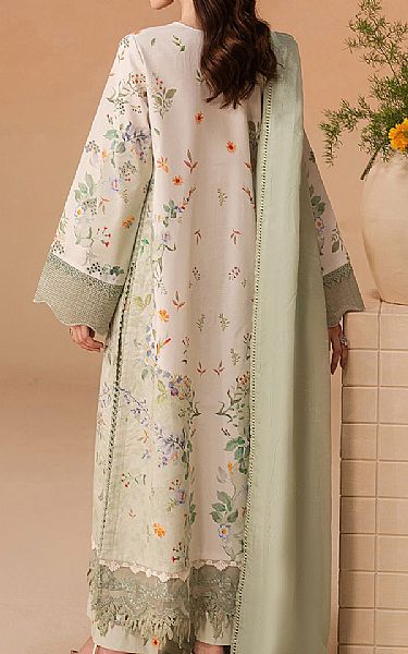 Afrozeh Off White/Sage Green Lawn Suit | Pakistani Lawn Dress in USA- Image 2