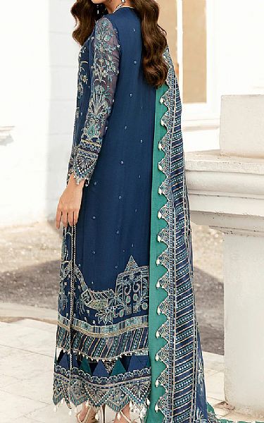 Afrozeh Navy Blue Chiffon Suit | Pakistani Dresses in USA- Image 2