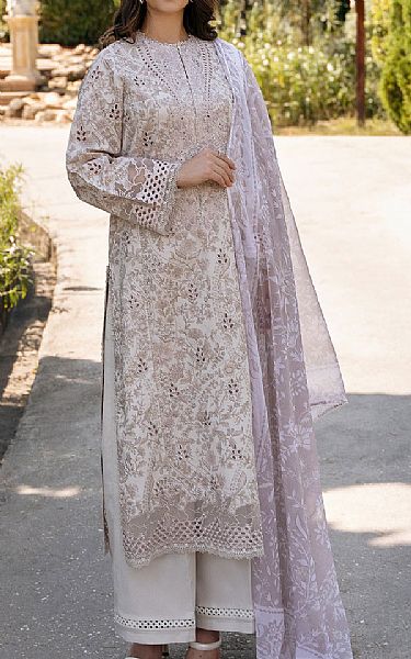 Afrozeh Ivory Lawn Suit | Pakistani Lawn Dress in USA- Image 1