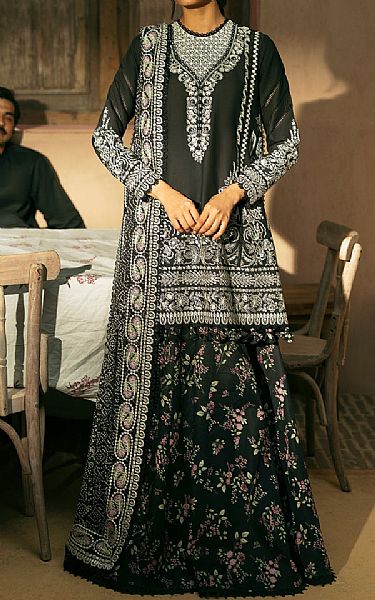 Afrozeh Black Lawn Suit | Pakistani Lawn Dress in USA- Image 1