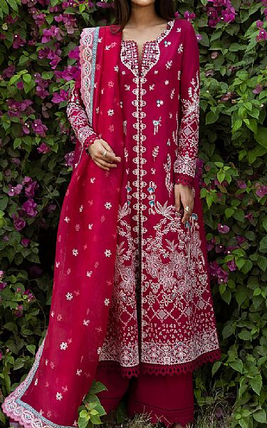 Afrozeh Hot Pink Lawn Suit | Pakistani Lawn Dress in USA- Image 1