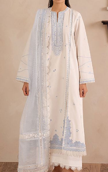 Afrozeh Off-white Lawn Suit | Pakistani Lawn Dress in USA- Image 1
