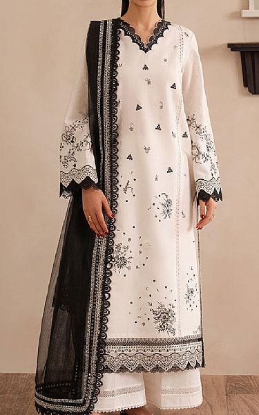 Afrozeh White/Black Lawn Suit | Pakistani Lawn Dress in USA- Image 1