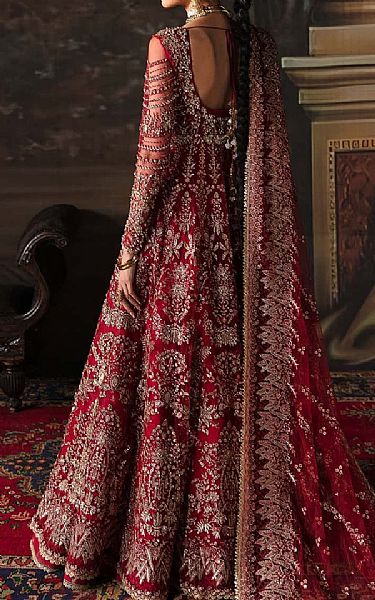 Afrozeh Red Net Suit | Pakistani Embroidered Chiffon Dresses USA- Image 2