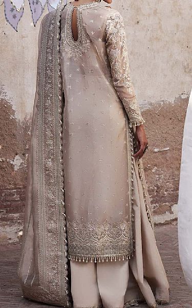 Afrozeh Grey Tissue Suit | Pakistani Embroidered Chiffon Dresses USA- Image 2
