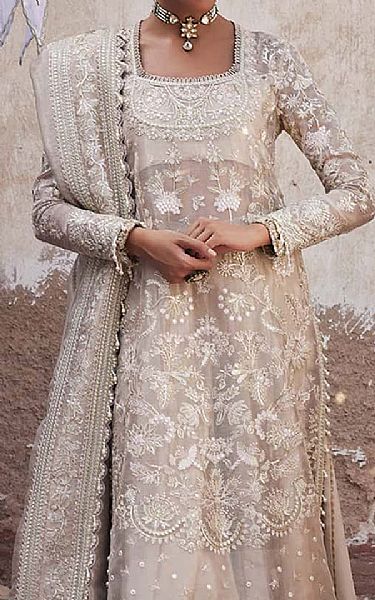 Afrozeh Grey Tissue Suit | Pakistani Embroidered Chiffon Dresses USA- Image 3