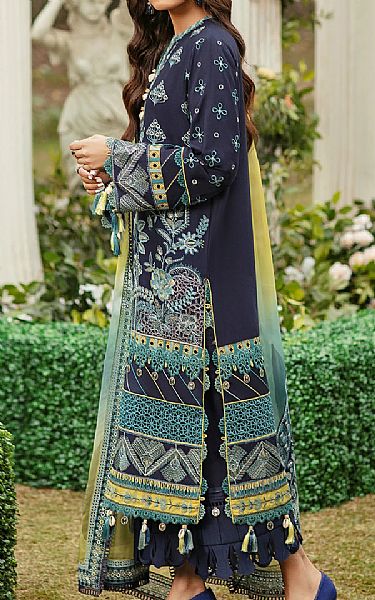 Afrozeh Navy Blue Lawn Suit | Pakistani Dresses in USA- Image 2