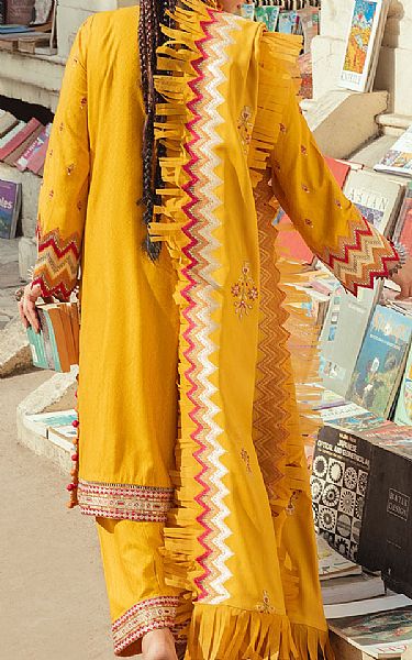Afrozeh Orange Linen Suit | Pakistani Dresses in USA- Image 2