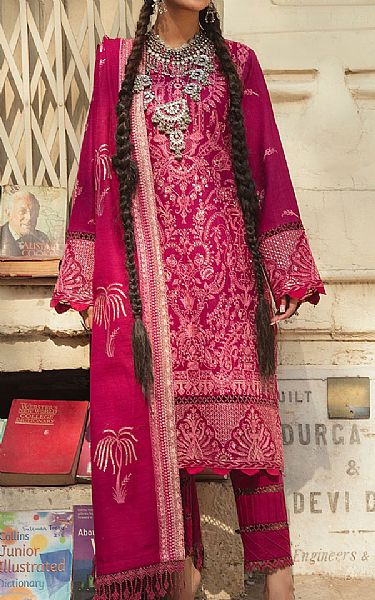 Magenta Khaddar Suit | Afrozeh Pakistani Winter Dresses