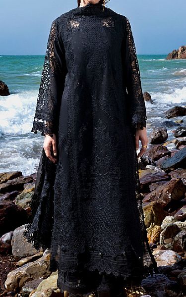 Afsanah Black Lawn Suit | Pakistani Lawn Dress in USA- Image 1
