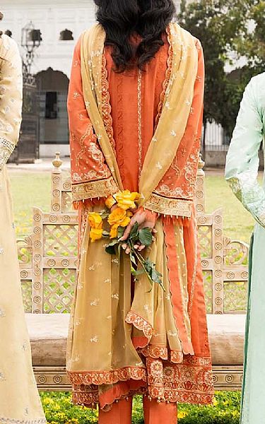 Aik Safety Orange Lawn Suit | Pakistani Lawn Suits- Image 2
